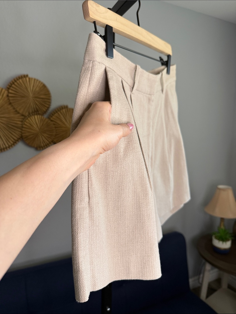 Bec and bridge tan 100% cotton textured weaved knit coastal trouser shorts US 4 - Picture 3 of 13